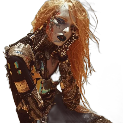 jewelry, robot, dress, face transparent PNG cut-out