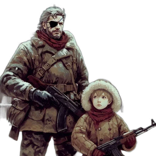 jacket, weapon, concept art, comic book art transparent PNG cut-out