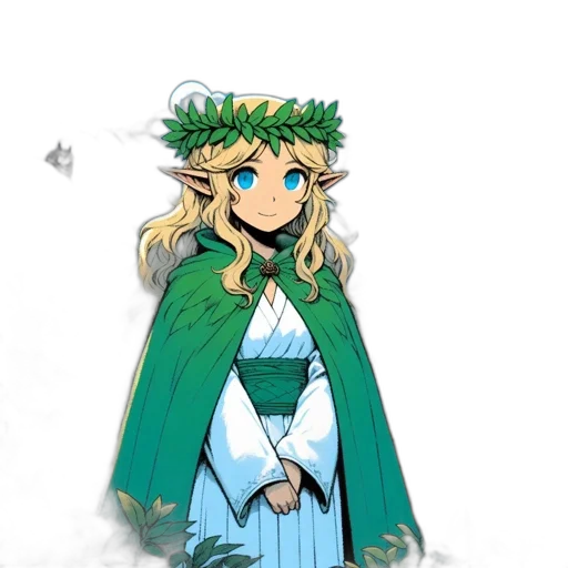 crown, dress, staff, flower transparent PNG cut-out