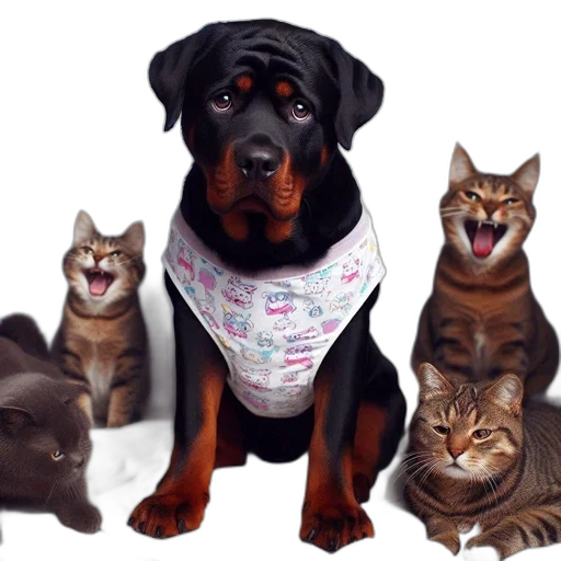 animal, staff, photorealistic, oil painting transparent PNG cut-out