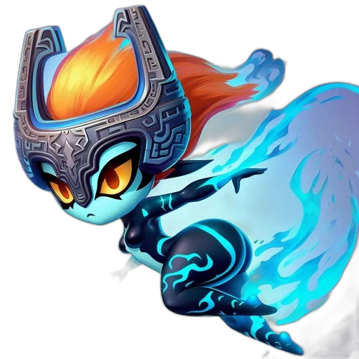dragon, staff, mask, fantasy art transparent PNG cut-out