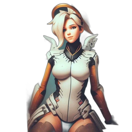 robot, dress, staff, concept art transparent PNG cut-out