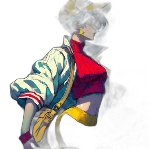 jacket, staff, sword, dragon transparent PNG cut-out