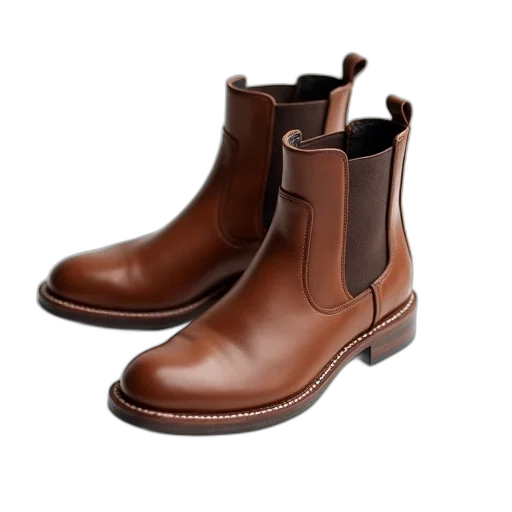 shoes, photorealistic, brown, leather transparent PNG cut-out