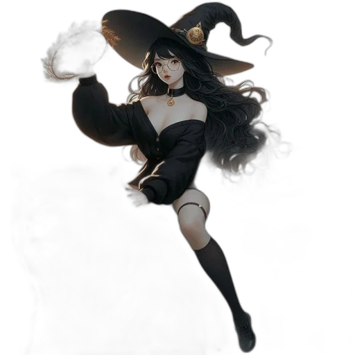 staff, dress, hat, concept art transparent PNG cut-out