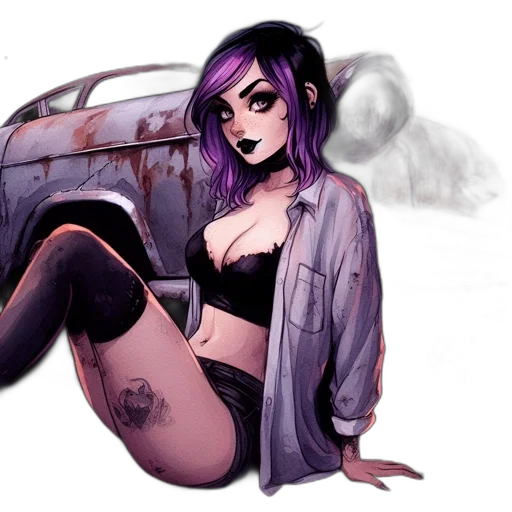 car, concept art, fantasy art, cyberpunk transparent PNG cut-out