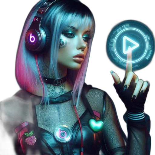 jewelry, robot, jacket, cyberpunk transparent PNG cut-out