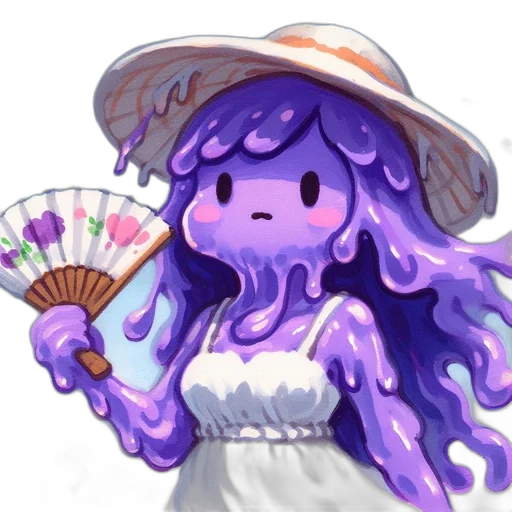 hat, umbrella, staff, creature transparent PNG cut-out