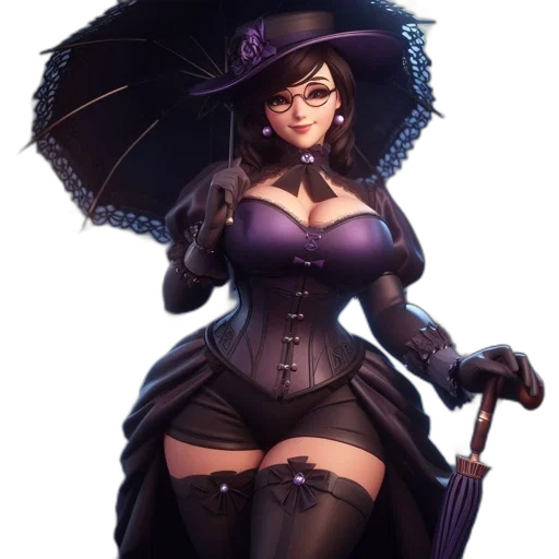 dress, staff, umbrella, hat transparent PNG cut-out