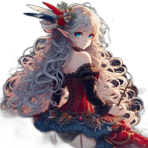 dragon, dress, crown, hair transparent PNG cut-out