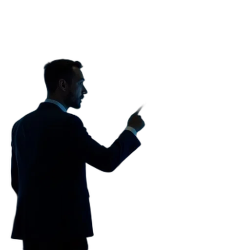 staff, jacket, businessman, pointing transparent PNG cut-out