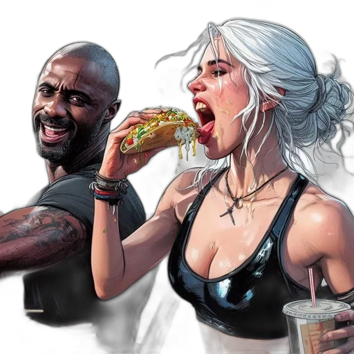food, concept art, comic book art, watercolor transparent PNG cut-out