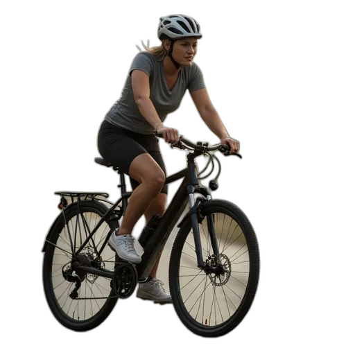 3d render, woman, riding, her transparent PNG cut-out