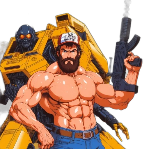 weapon, robot, comic book art, concept art transparent PNG cut-out