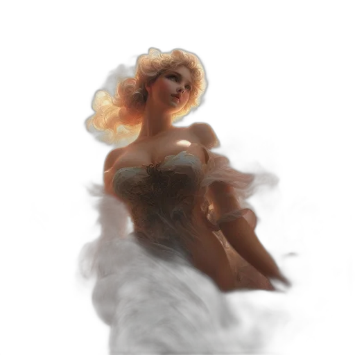 dress, hair, creature, crown transparent PNG cut-out