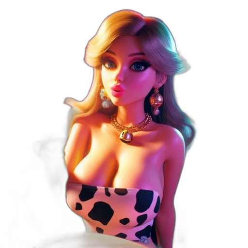 dress, jewelry, 3d render, cartoon transparent PNG cut-out