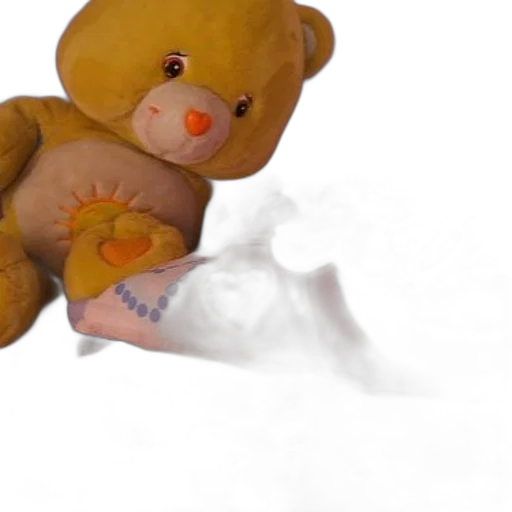 3d render, yellow, teddy, bear transparent PNG cut-out
