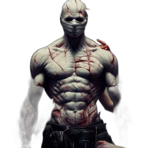 creature, mask, robot, comic book art transparent PNG cut-out