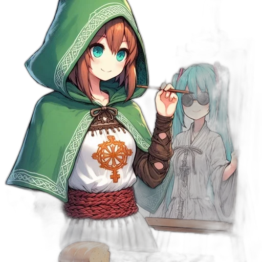 dress, jacket, weapon, staff transparent PNG cut-out