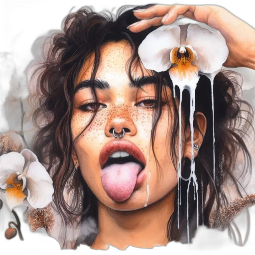 flower, face, jewelry, hair transparent PNG cut-out