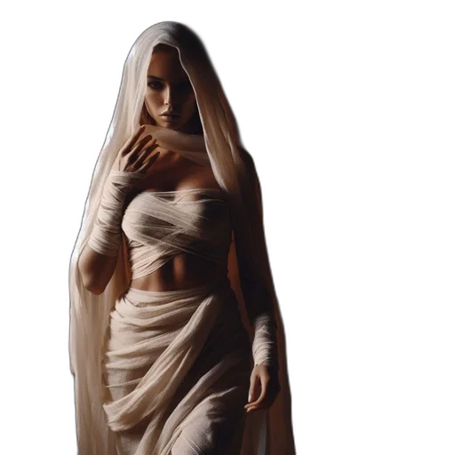 dress, jewelry, mask, concept art transparent PNG cut-out