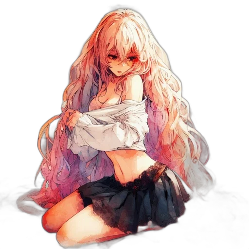 dress, hair, face, creature transparent PNG cut-out