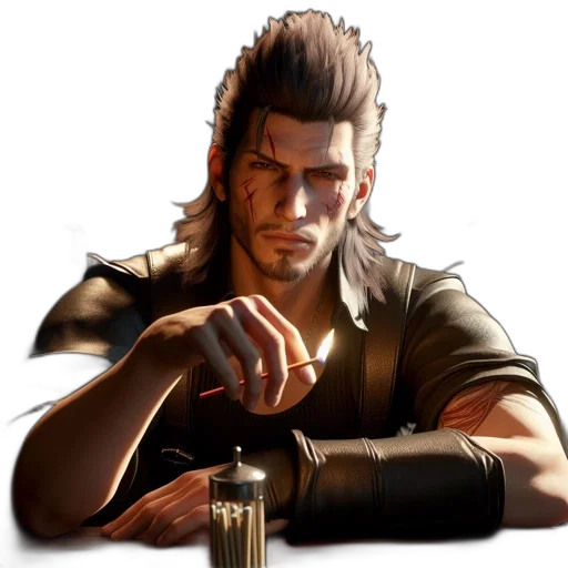weapon, face, hair, concept art transparent PNG cut-out