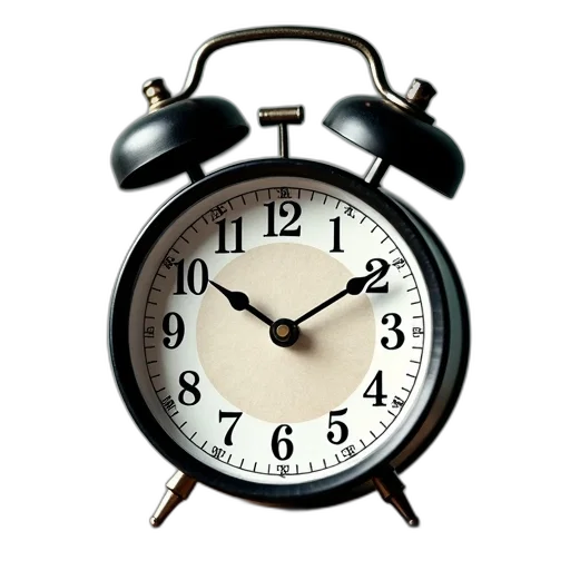 3d render, photorealistic, clock, two transparent PNG cut-out
