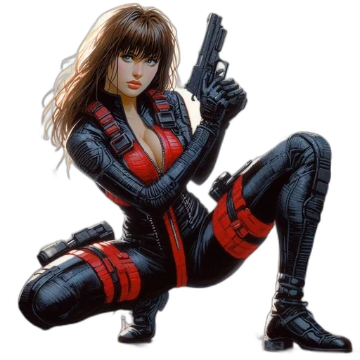 weapon, comic book art, concept art, cyberpunk transparent PNG cut-out