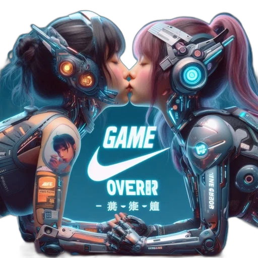 robot, cyberpunk, concept art, vaporwave transparent PNG cut-out