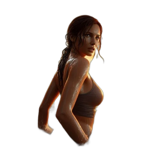 dress, creature, face, staff transparent PNG cut-out