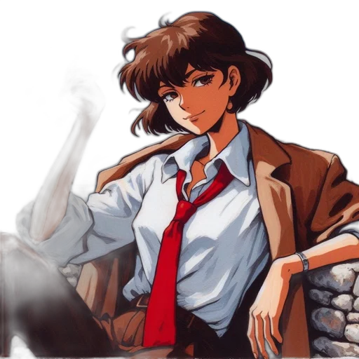 jacket, staff, weapon, anime transparent PNG cut-out