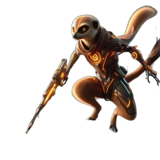 weapon, staff, robot, creature transparent PNG cut-out