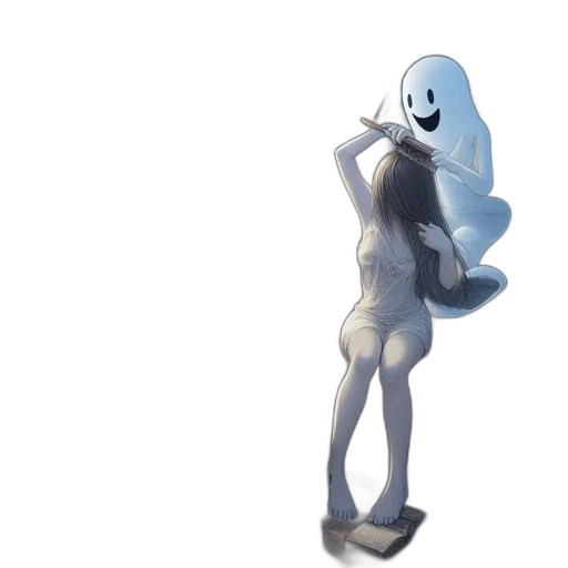 robot, creature, dress, staff transparent PNG cut-out