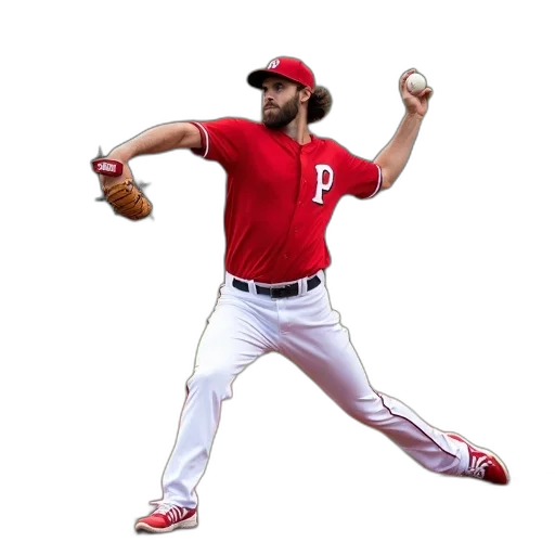 animal, baseball, player, red transparent PNG cut-out