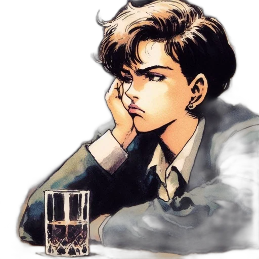 face, jacket, mask, watercolor transparent PNG cut-out