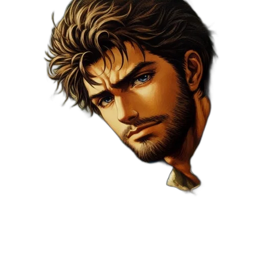 face, hair, comic book art, pixel art transparent PNG cut-out