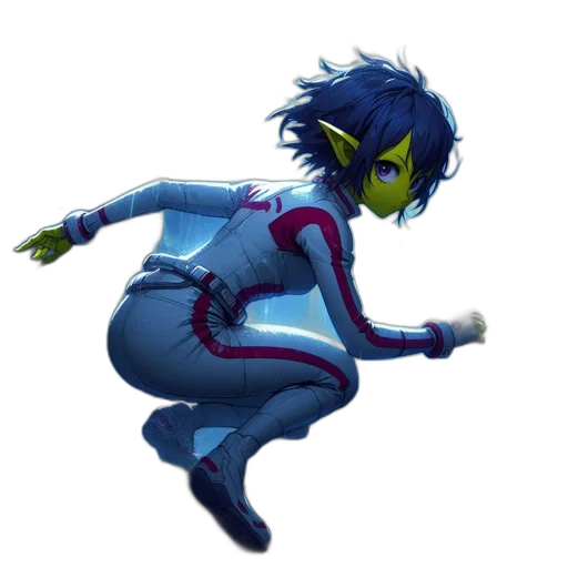 robot, jacket, creature, staff transparent PNG cut-out