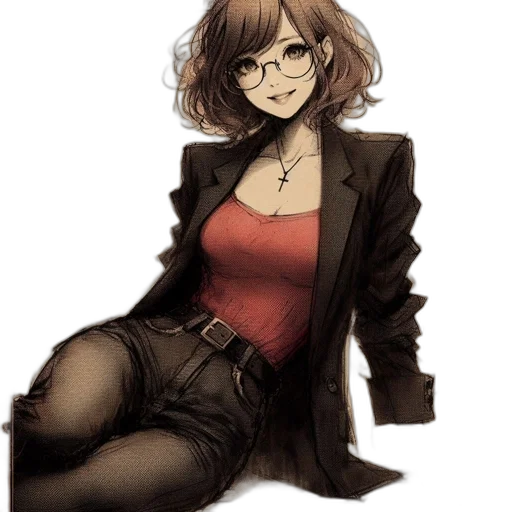 jacket, dress, staff, face transparent PNG cut-out