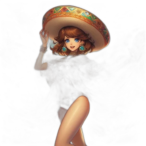 hat, dress, staff, concept art transparent PNG cut-out