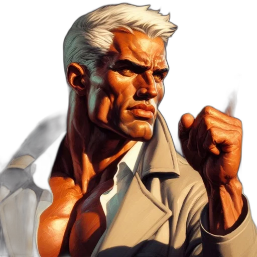 face, weapon, jacket, staff transparent PNG cut-out