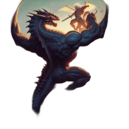dragon, creature, staff, weapon transparent PNG cut-out