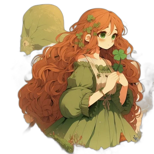 flower, dress, crown, creature transparent PNG cut-out