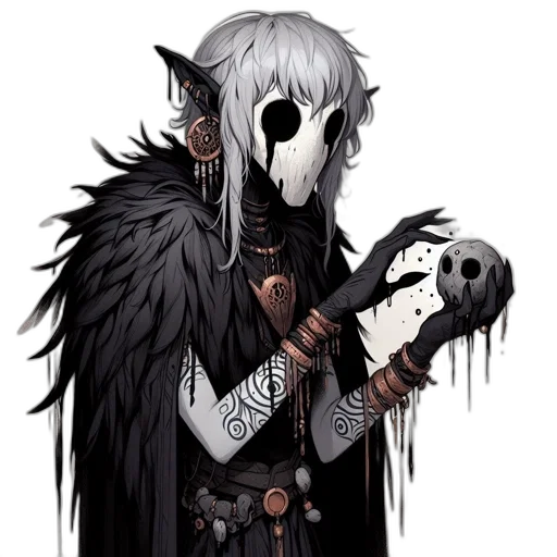 mask, staff, fantasy art, concept art transparent PNG cut-out