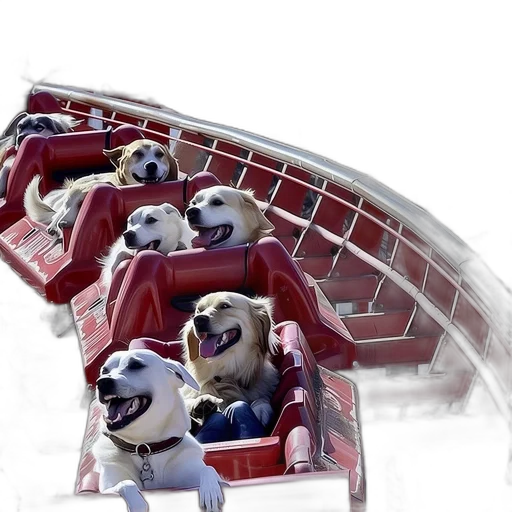 3d render, concept art, group, dogs transparent PNG cut-out