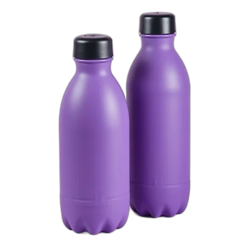bottle, 3d render, pair, purple transparent PNG cut-out