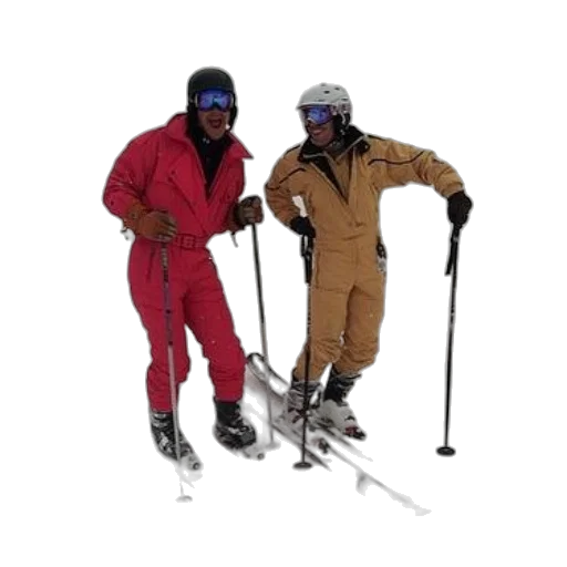 staff, jacket, snow, two transparent PNG cut-out