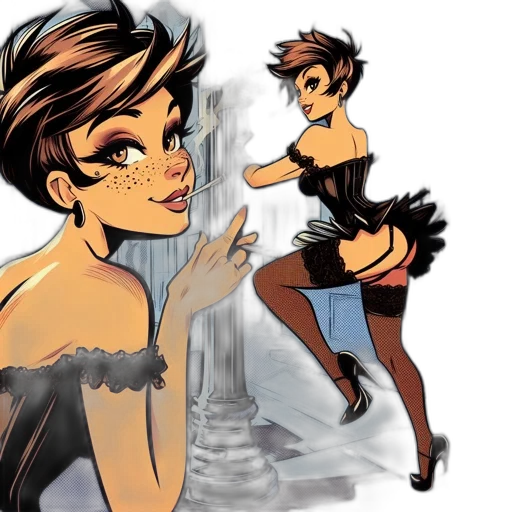 dress, comic book art, concept art, cartoon transparent PNG cut-out