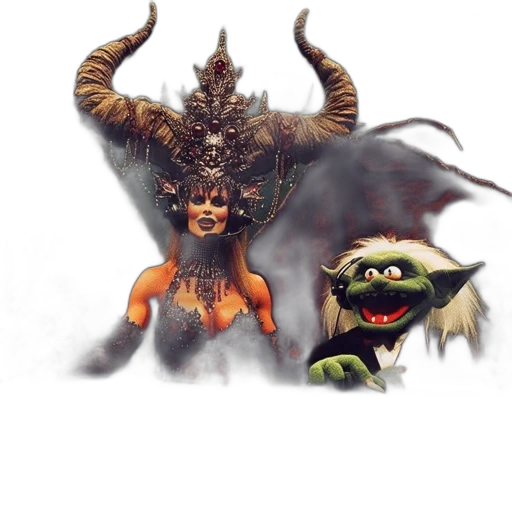dragon, creature, staff, mask transparent PNG cut-out