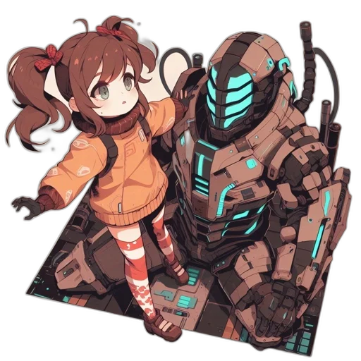 robot, jacket, weapon, creature transparent PNG cut-out